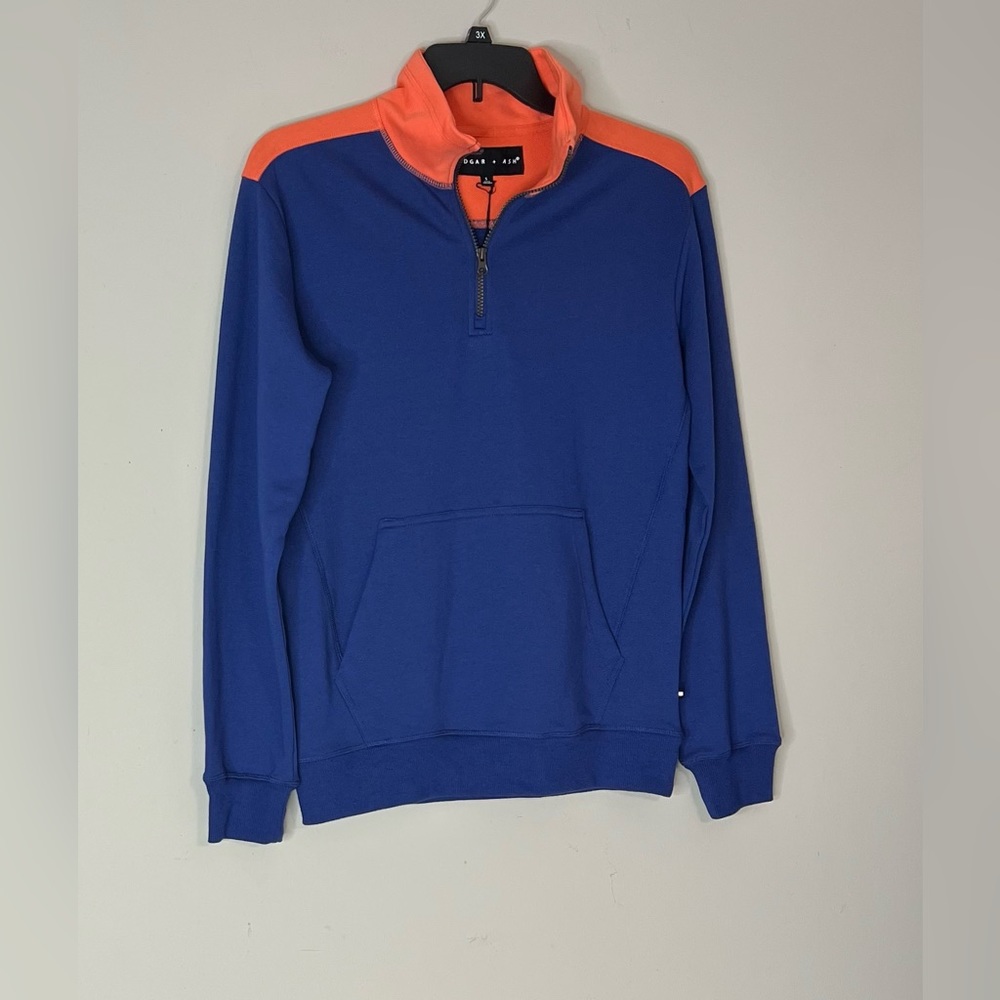 Men’s E+A  Fleece Pullover Quarter Zip Mock Neck Long Sleeve Shirt  Size Small